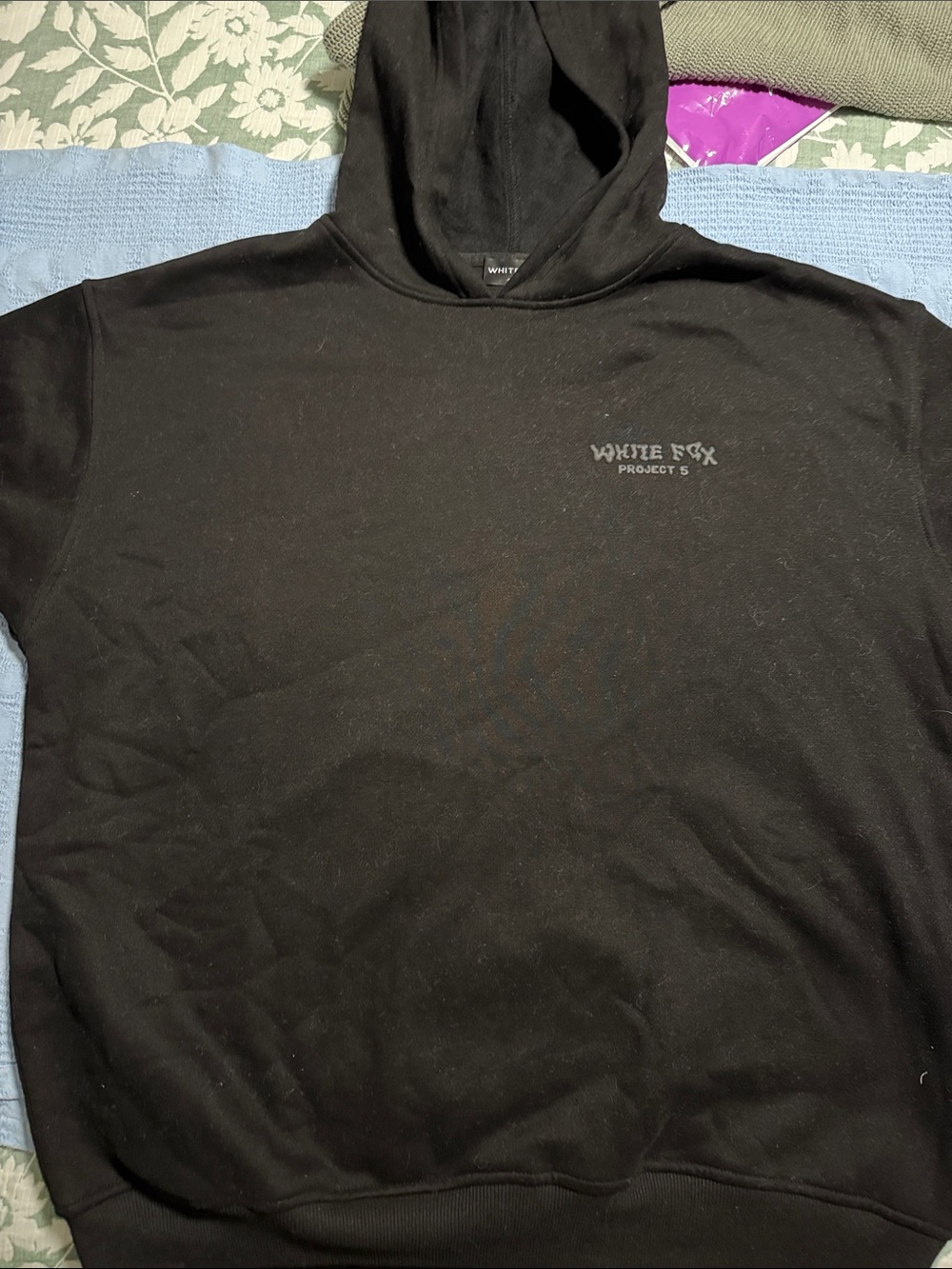White Fox Boutique Black Hoodie with Subtle Logo